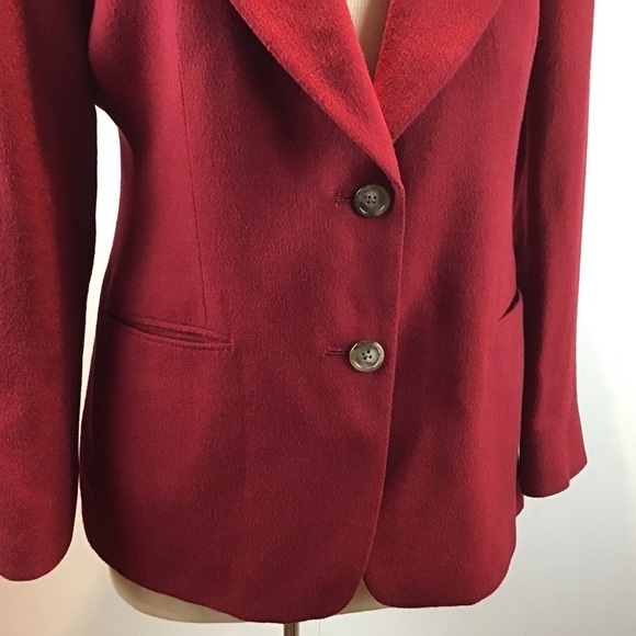 Loro Piana Vintage Red Pietrafesa 100% CamelHair Italy 2 button Blazer Size 12 - Picture 2 of 9